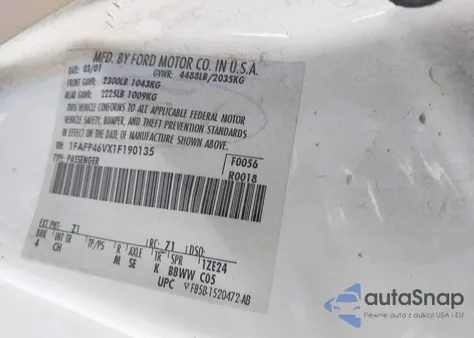 2001 Ford Mustang Cobra from USA, damaged, VIN 1FAFP46VX1F190135